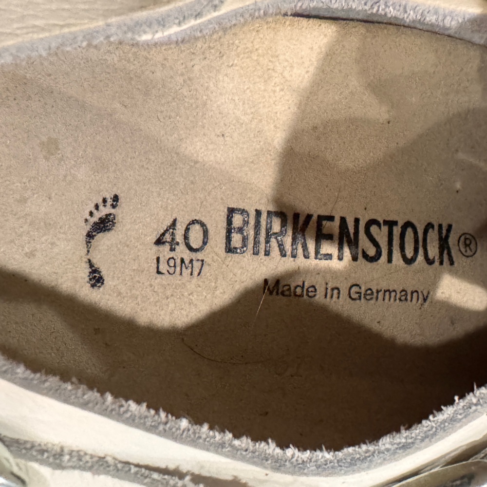 Birkenstock White Tokyo Leather Mules clogs size L9/ M7 - Picture 6 of 12